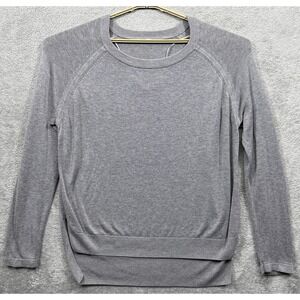 Lululemon Post Savasana Pullover Womens 12 Grey Cashmere Bamboo Tunic Sweater